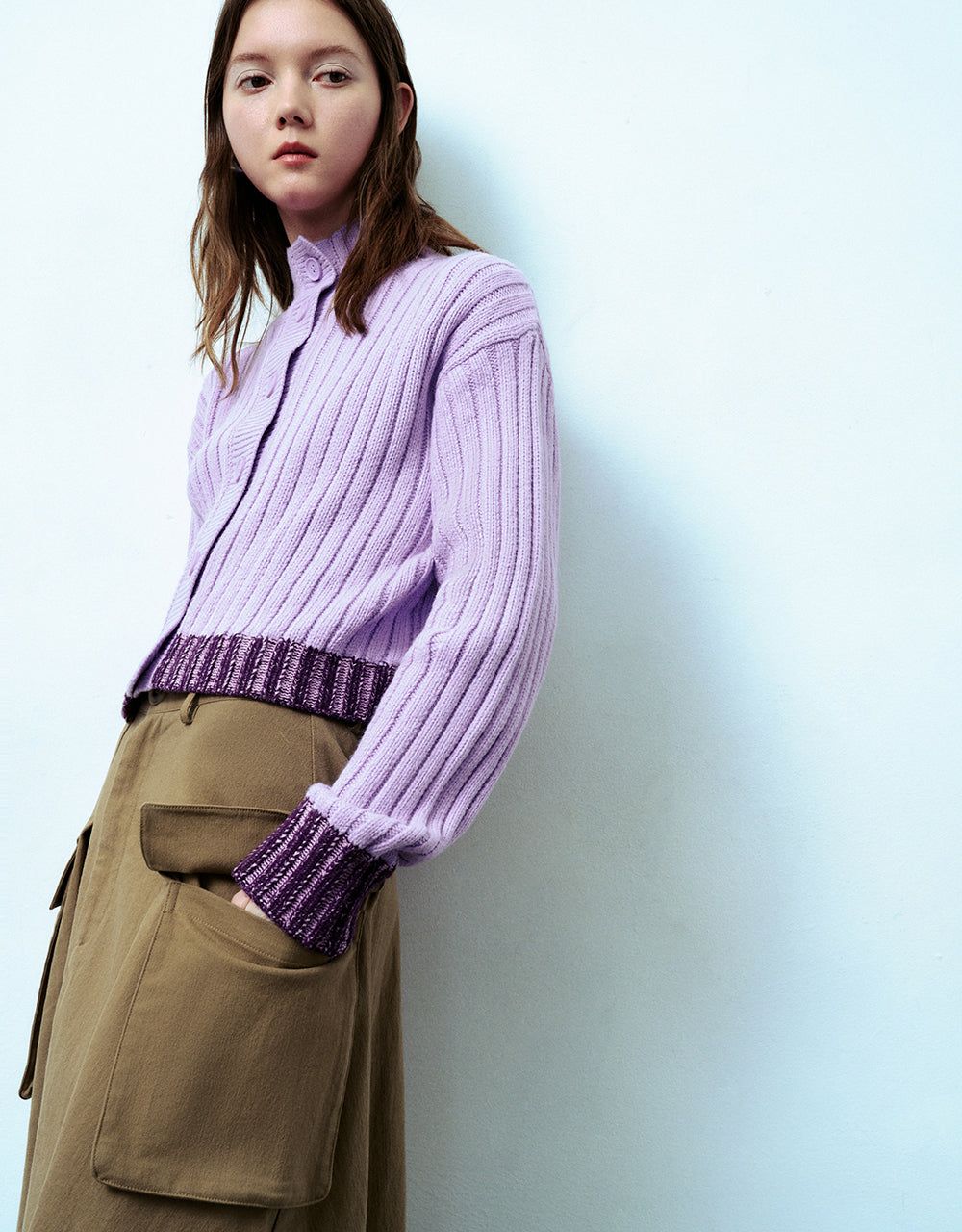 Stand Collar Knitted Cardigan sold by Urban Revivo product image thumbnail 3