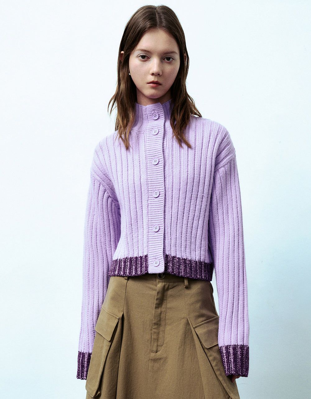 Stand Collar Knitted Cardigan sold by Urban Revivo