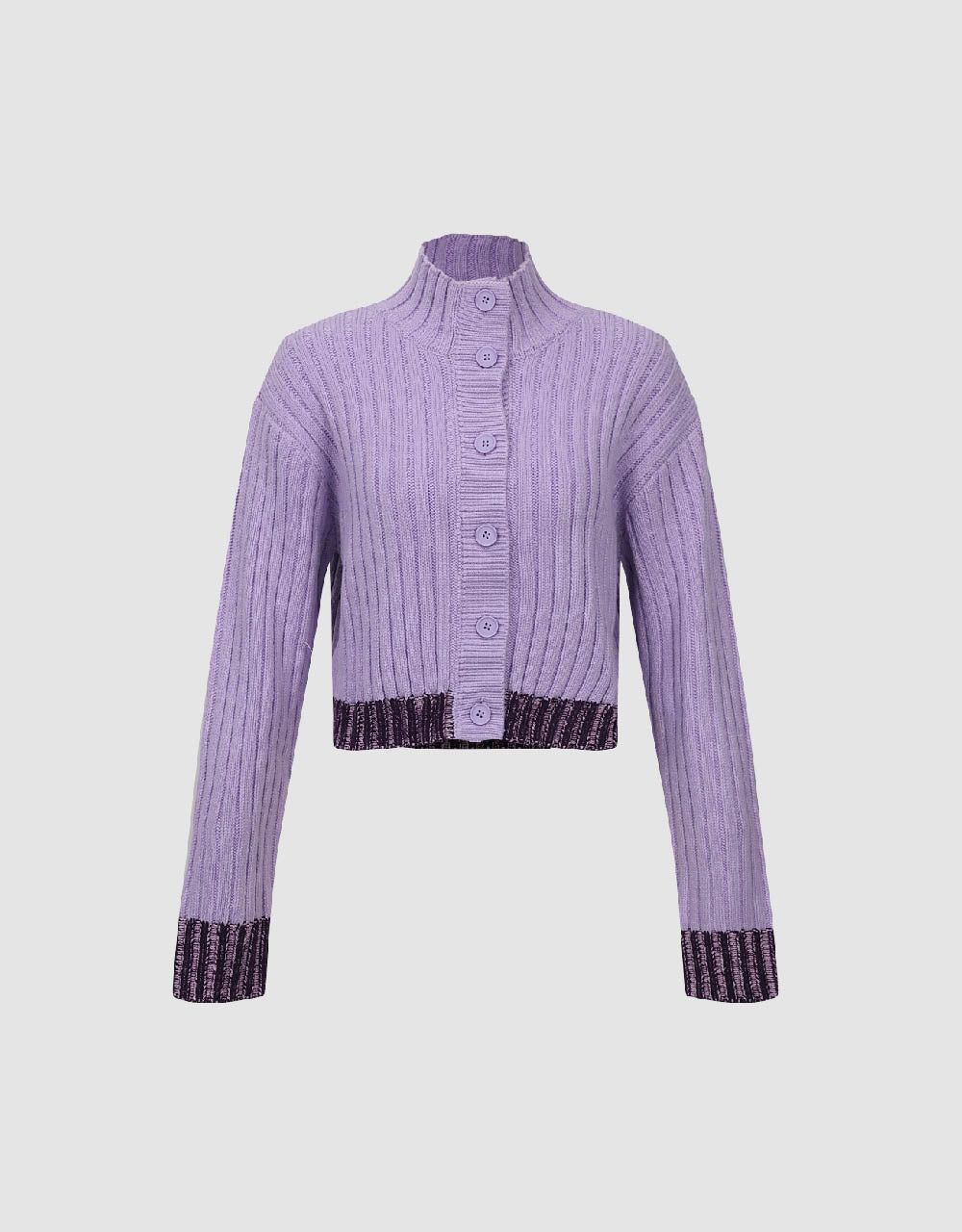 Stand Collar Knitted Cardigan sold by Urban Revivo product image thumbnail 2