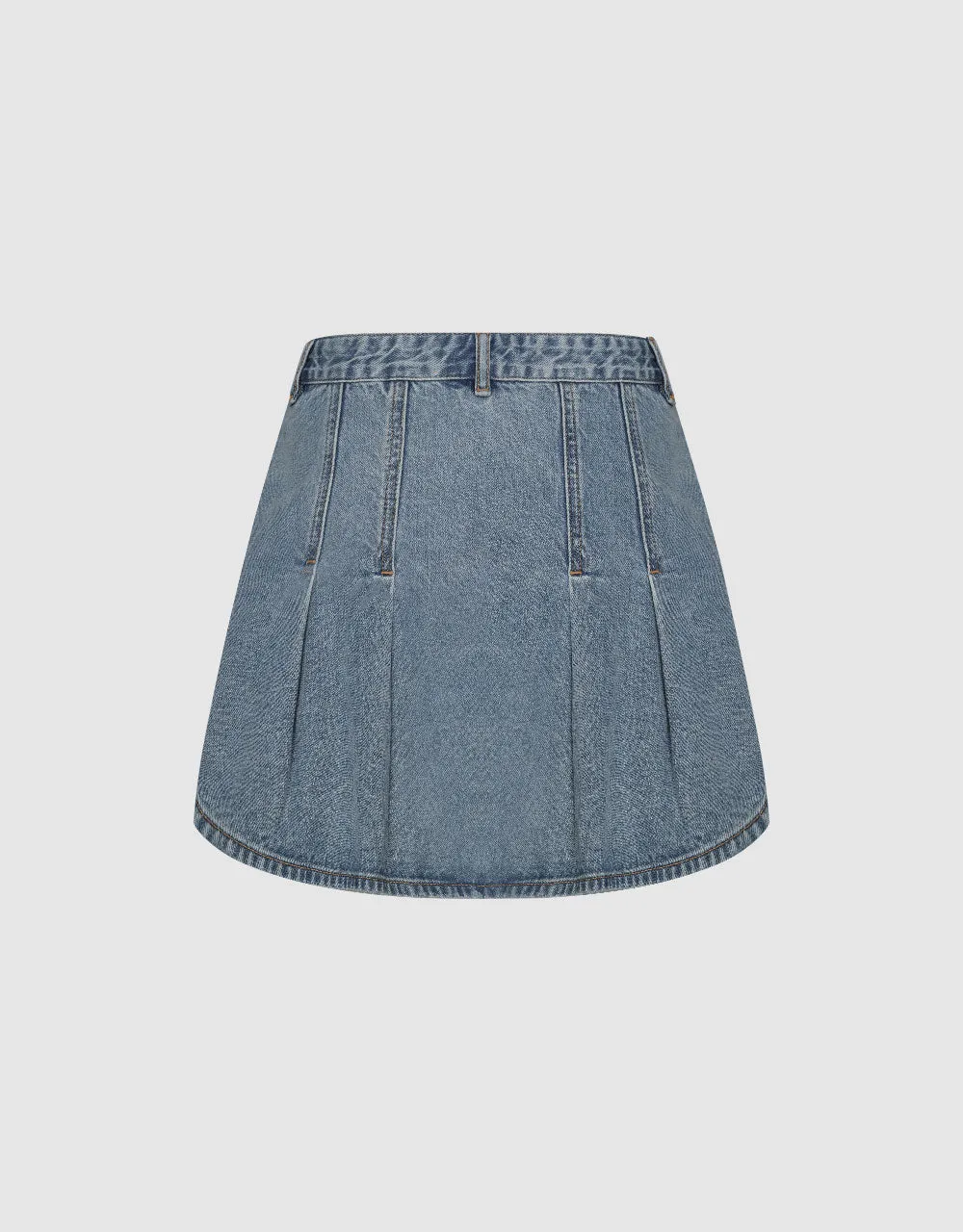 Pleated Mini A-Line Denim Skirt sold by Urban Revivo product image thumbnail 3