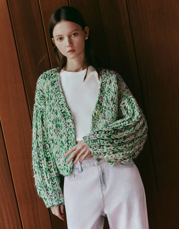 V-Neck Knitted Cardigan sold by Urban Revivo