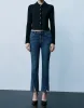 Split Hem Straight Jeans sold by Urban Revivo