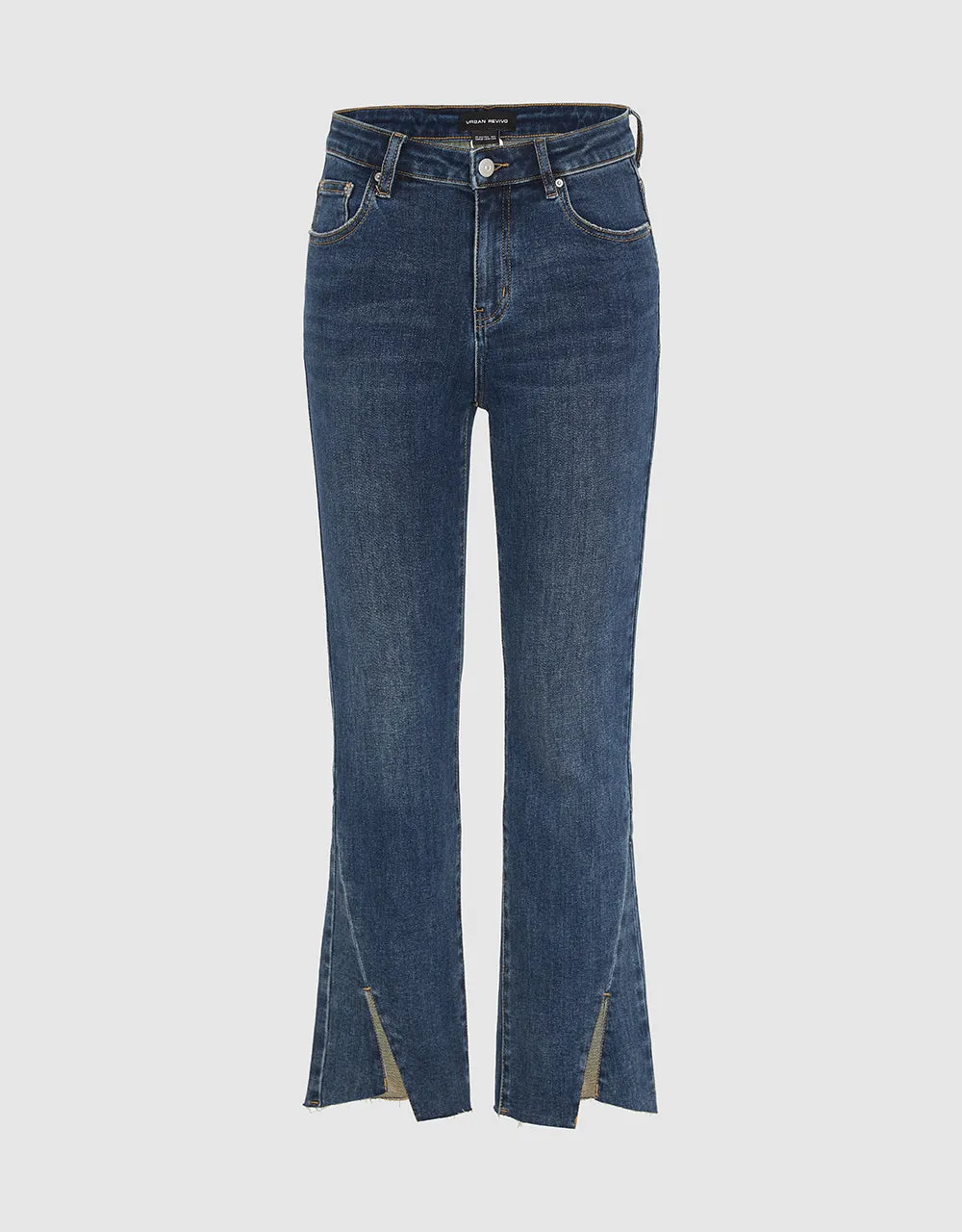 Split Hem Straight Jeans sold by Urban Revivo