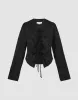 Tie Front V-Neck Skinny Shirt sold by Urban Revivo