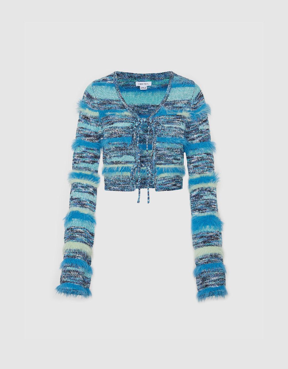 Tie Front Striped Knitted Cardigan sold by Urban Revivo