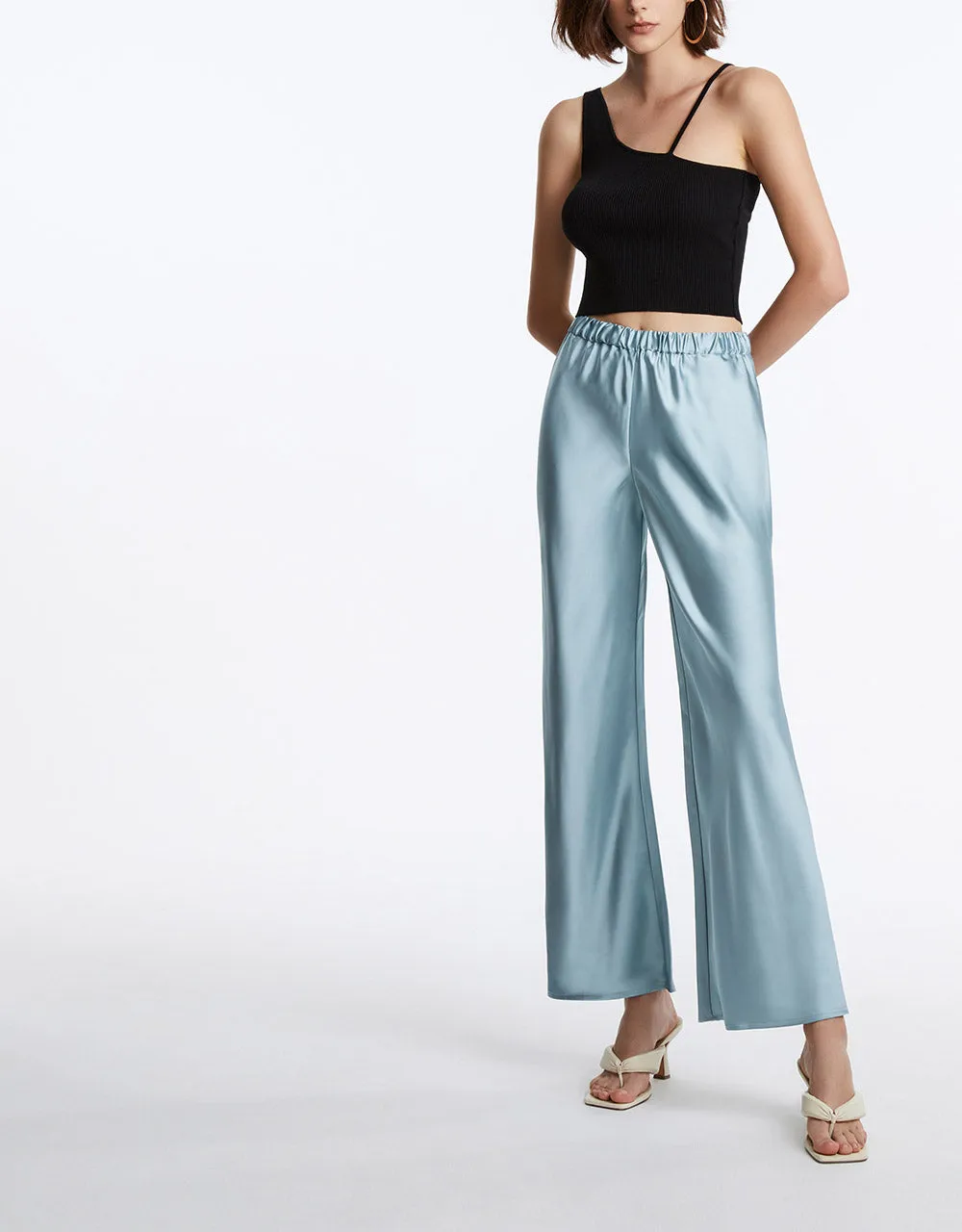 Elastic Waist Wide Leg Pants sold by Urban Revivo product image thumbnail 4