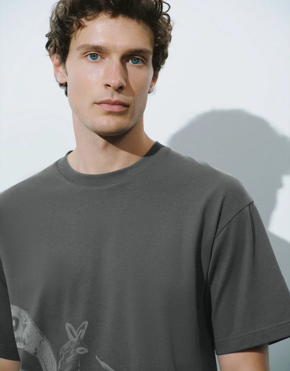 Printed Crew Neck Straight T-Shirt sold by Urban Revivo product image thumbnail 4