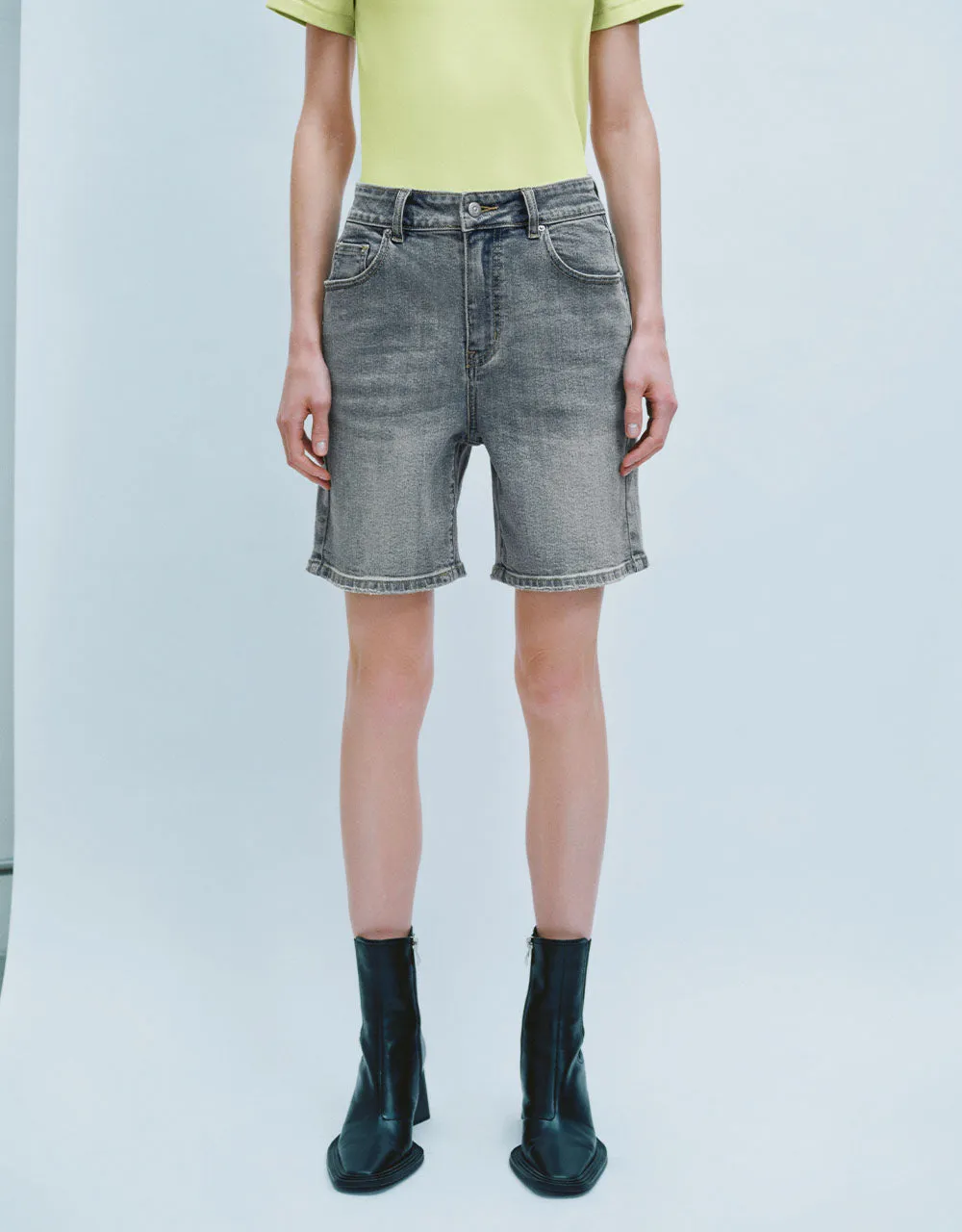 Straight Denim Shorts sold by Urban Revivo product image thumbnail 3