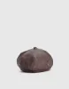 Distressed Vegan Leather Newsboy Cap sold by Urban Revivo