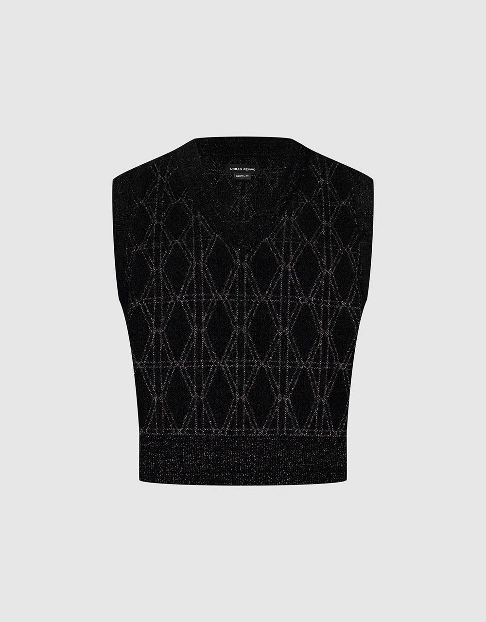 Sleeveless V-Neck Knitted Vest sold by Urban Revivo product image thumbnail 2