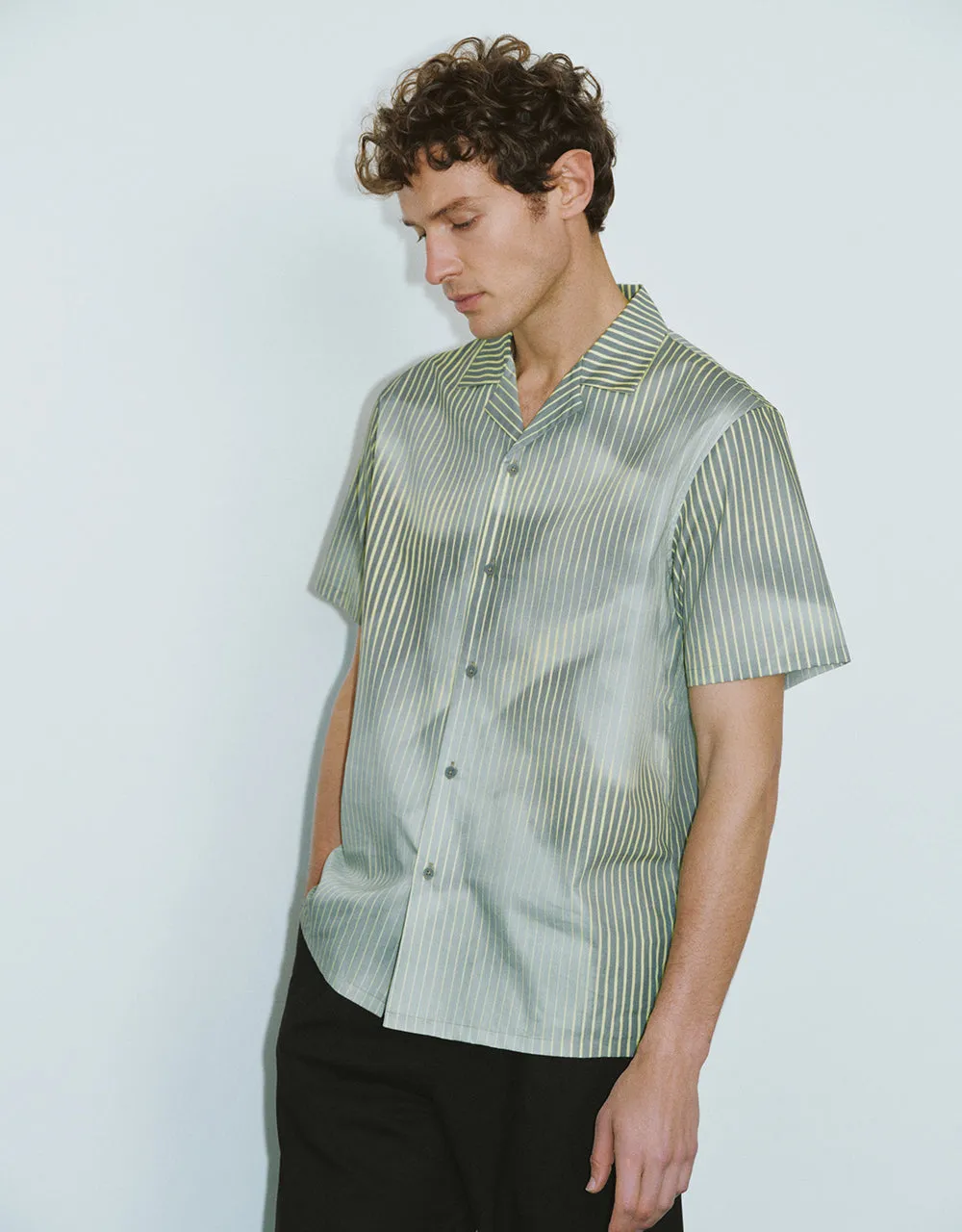 Striped Printed Loose A-Line Shirt sold by Urban Revivo product image thumbnail 3