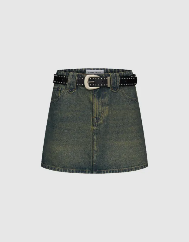 Mini Denim Skirt With Belt sold by Urban Revivo