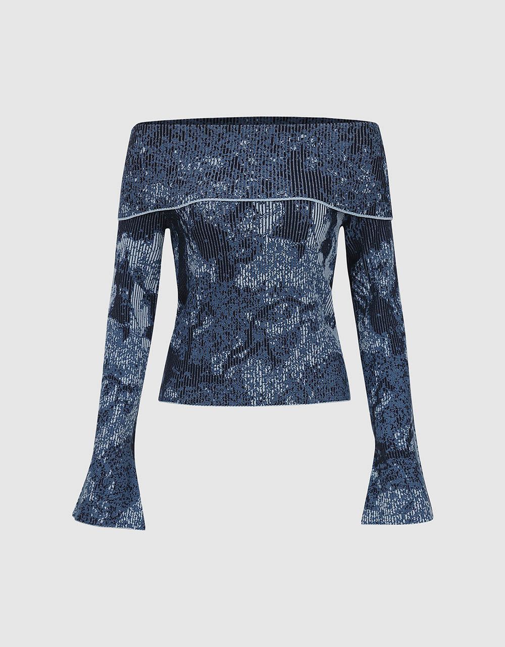 Off-Shoulder Skinny Knitted T-Shirt sold by Urban Revivo product image thumbnail 5