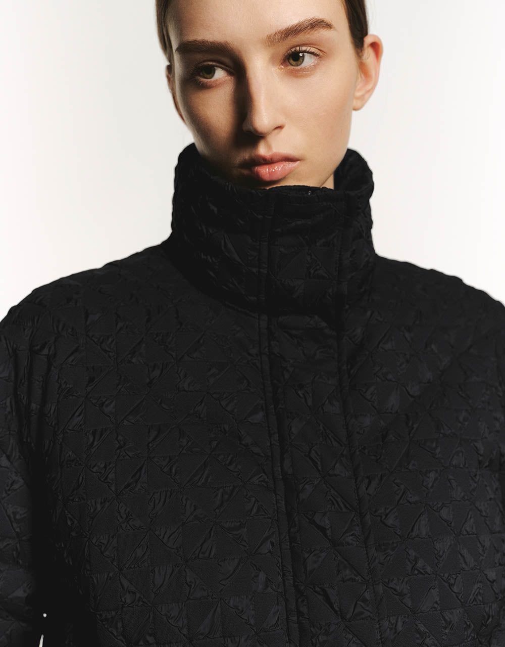 Embossed Stand Collar Puffer Jacket sold by Urban Revivo product image thumbnail 5