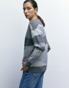Striped V-Neck Knitted Cardigan sold by Urban Revivo