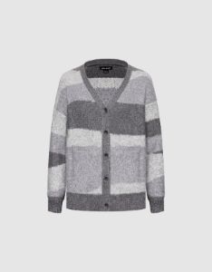 Striped V-Neck Knitted Cardigan sold by Urban Revivo