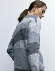 Striped V-Neck Knitted Cardigan sold by Urban Revivo