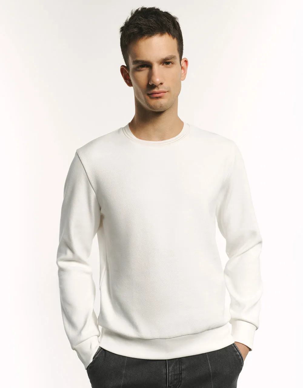 Crew Neck Straight Sweatshirt sold by Urban Revivo
