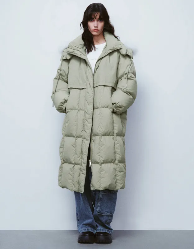 Hooded Straight Down Jacket sold by Urban Revivo
