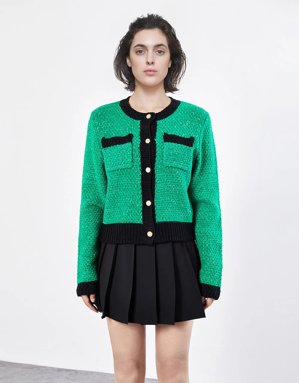 Contrast Trim Patched Pocket Cardigan sold by Urban Revivo product image thumbnail 2