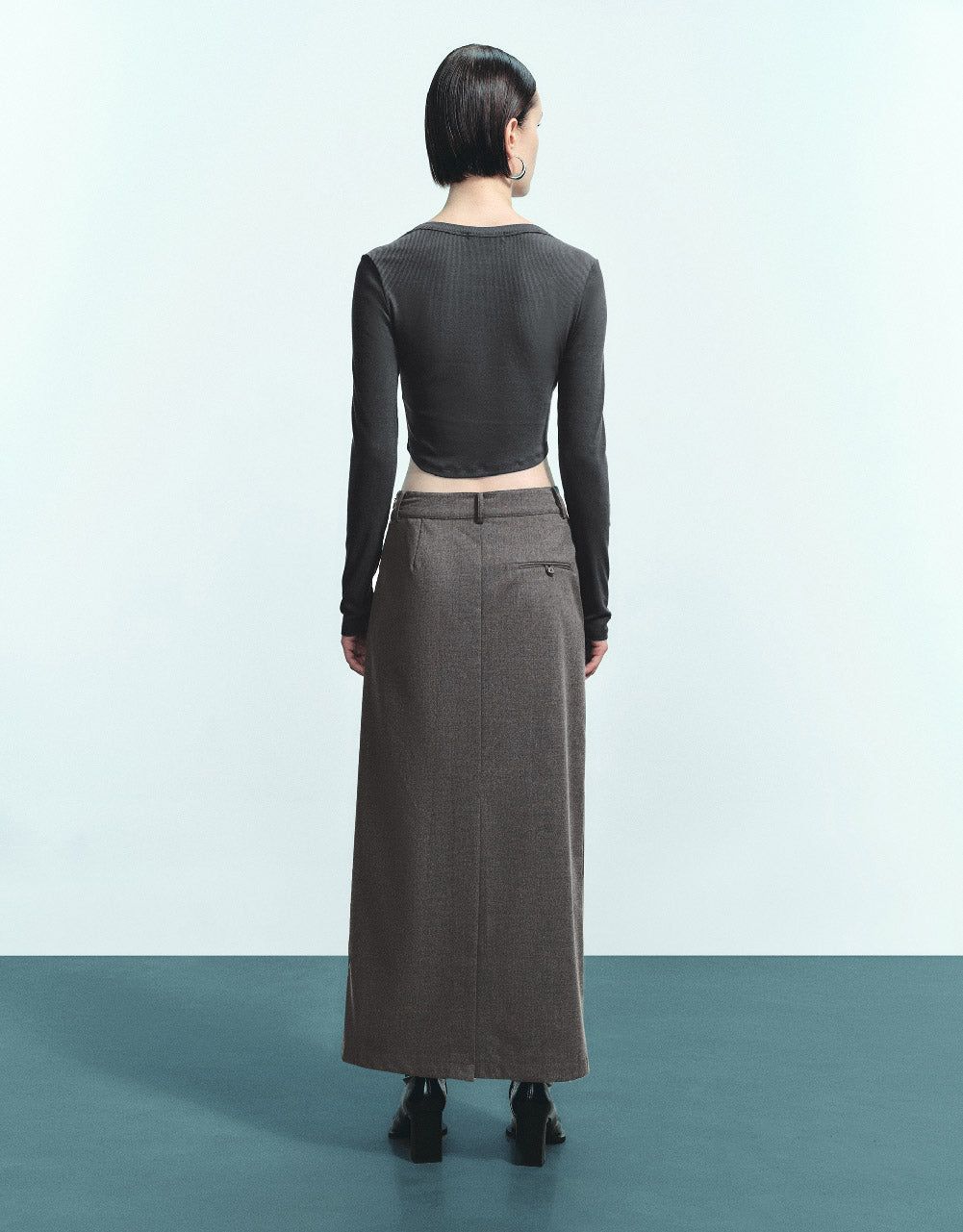 Square-Cut Collar Knitted T-Shirt sold by Urban Revivo product image thumbnail 4