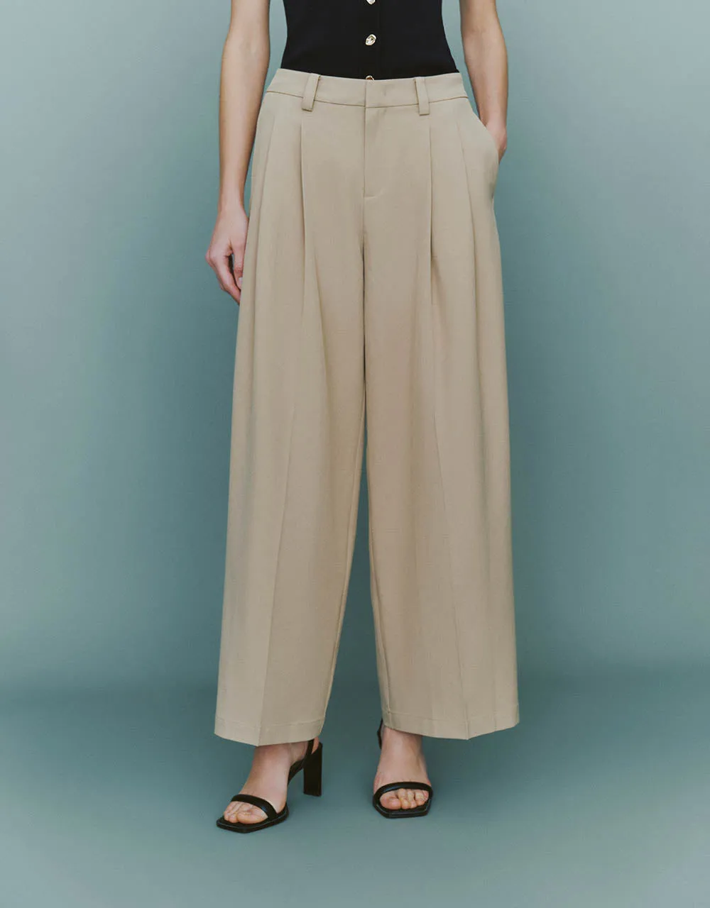 Tailored Long Wide-Leg Pants sold by Urban Revivo product image thumbnail 2