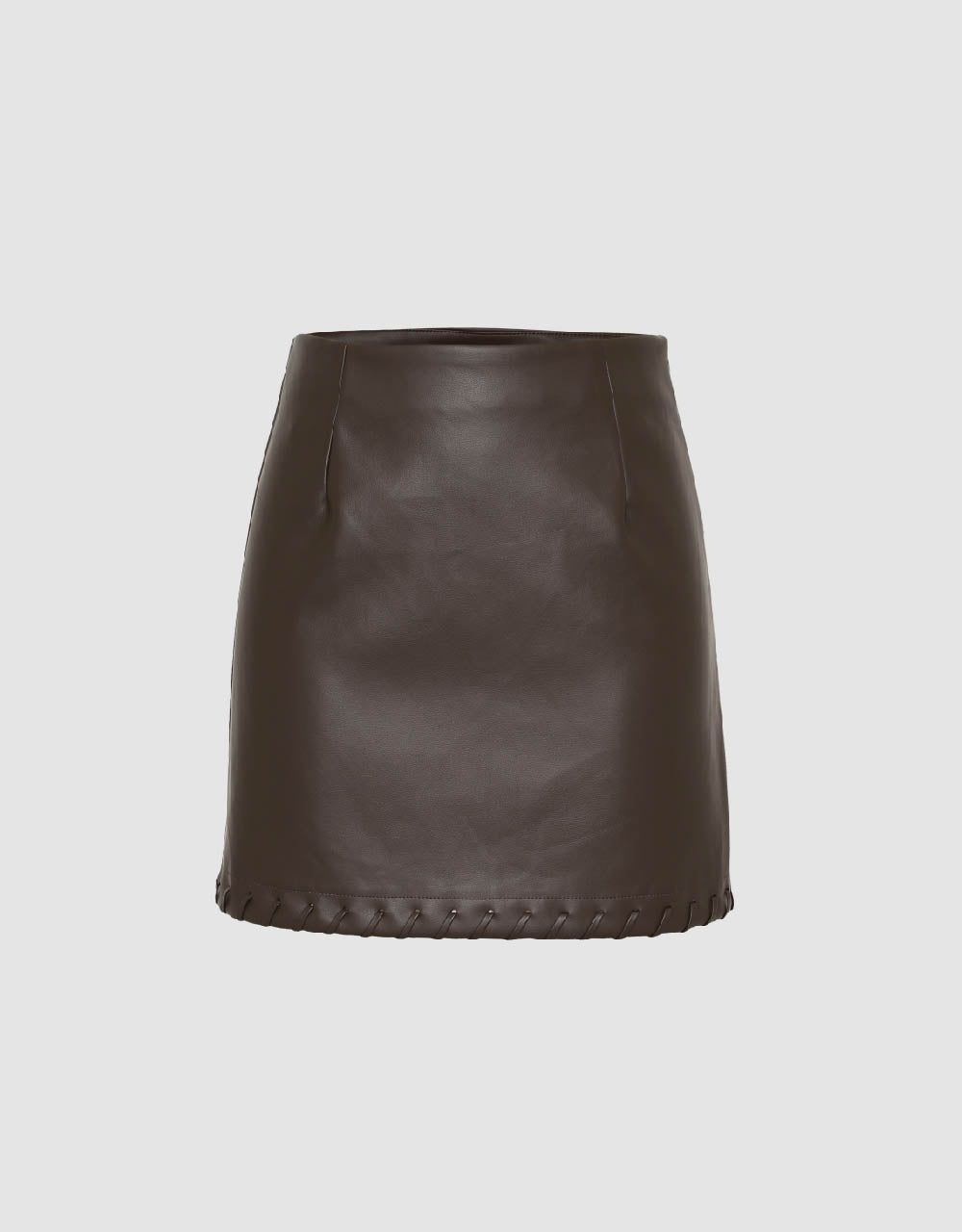 Vegan Leather Mini A-Line Skirt sold by Urban Revivo