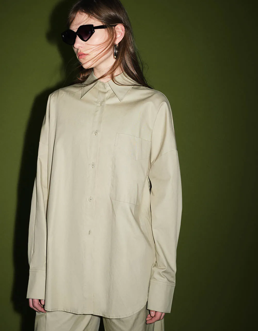 Button Up Oversized Shirt sold by Urban Revivo product image thumbnail 3