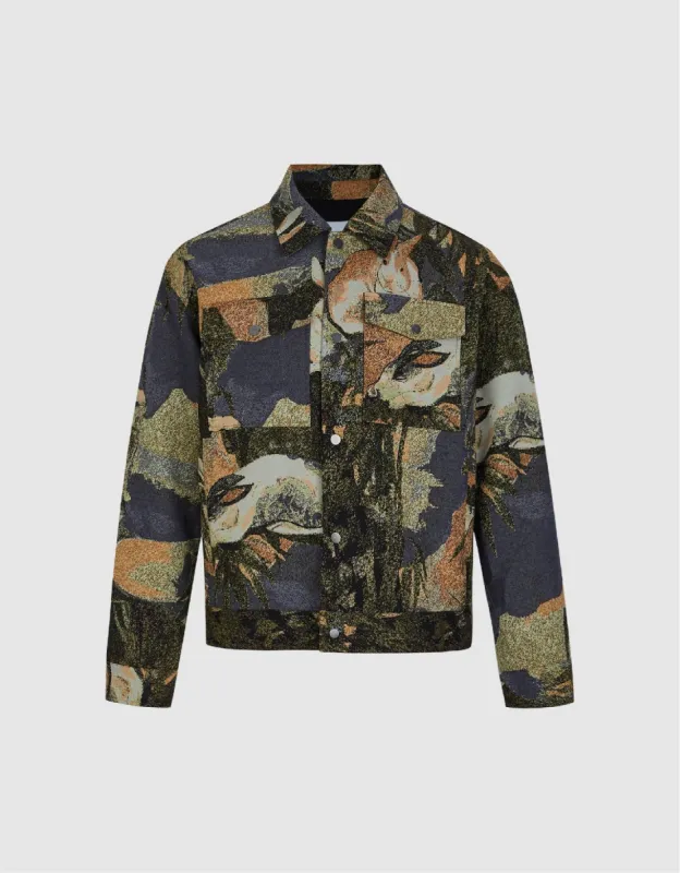 Printed Button Up Jacket sold by Urban Revivo