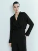 Collared Neck Surplice Front Blouse sold by Urban Revivo