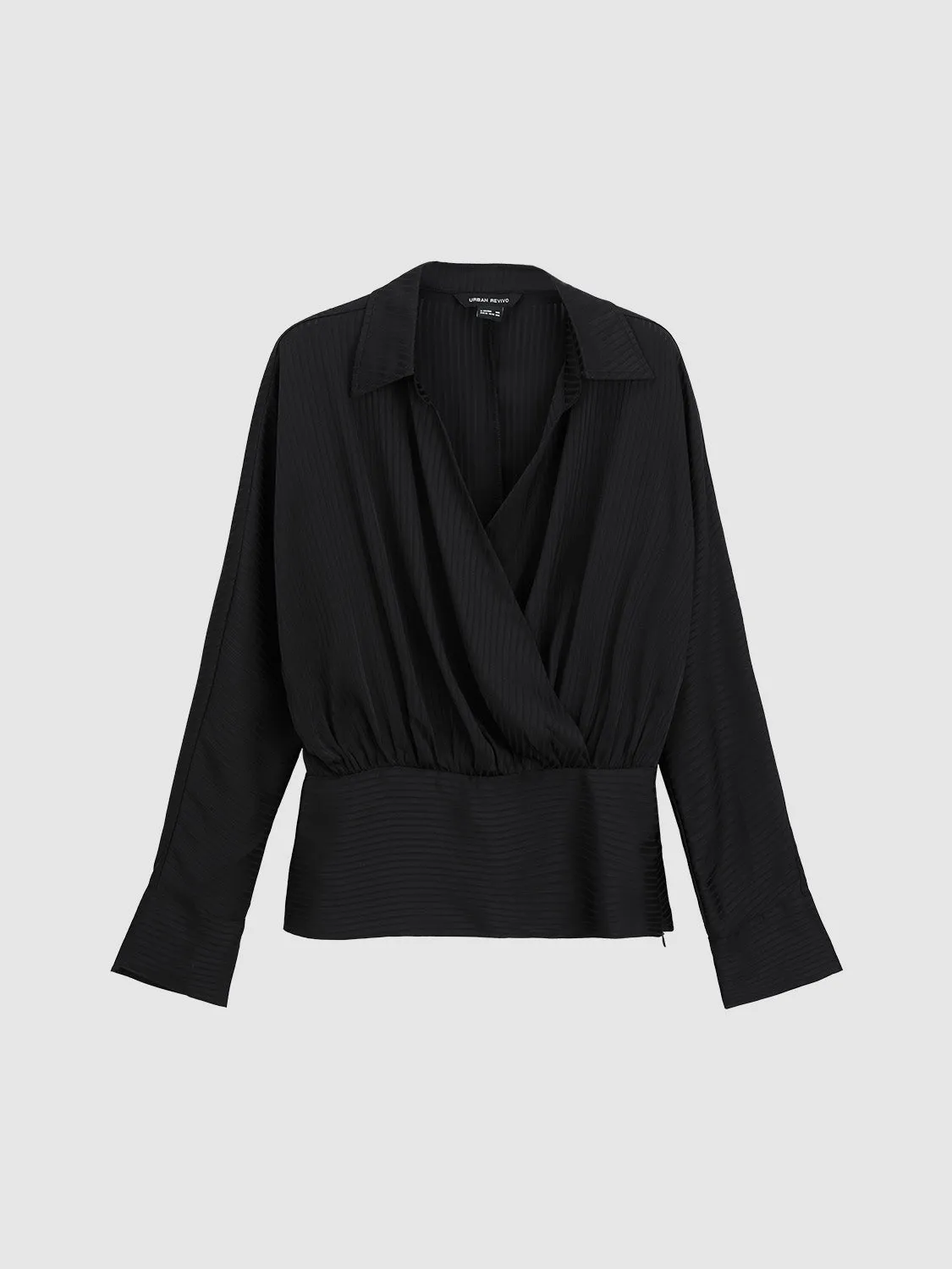 Collared Neck Surplice Front Blouse sold by Urban Revivo product image thumbnail 2