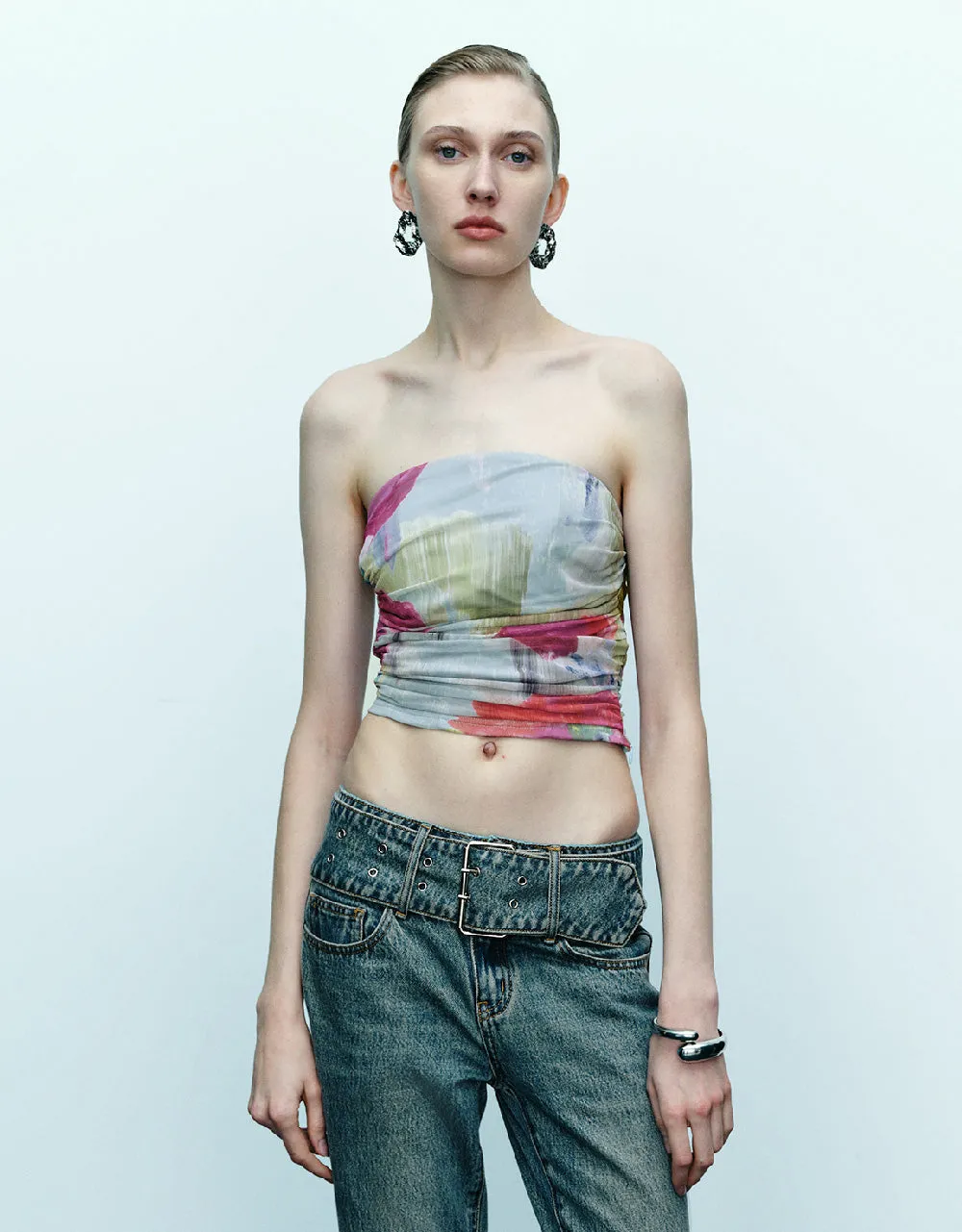 Ruched Printed Skinny Bandeau sold by Urban Revivo