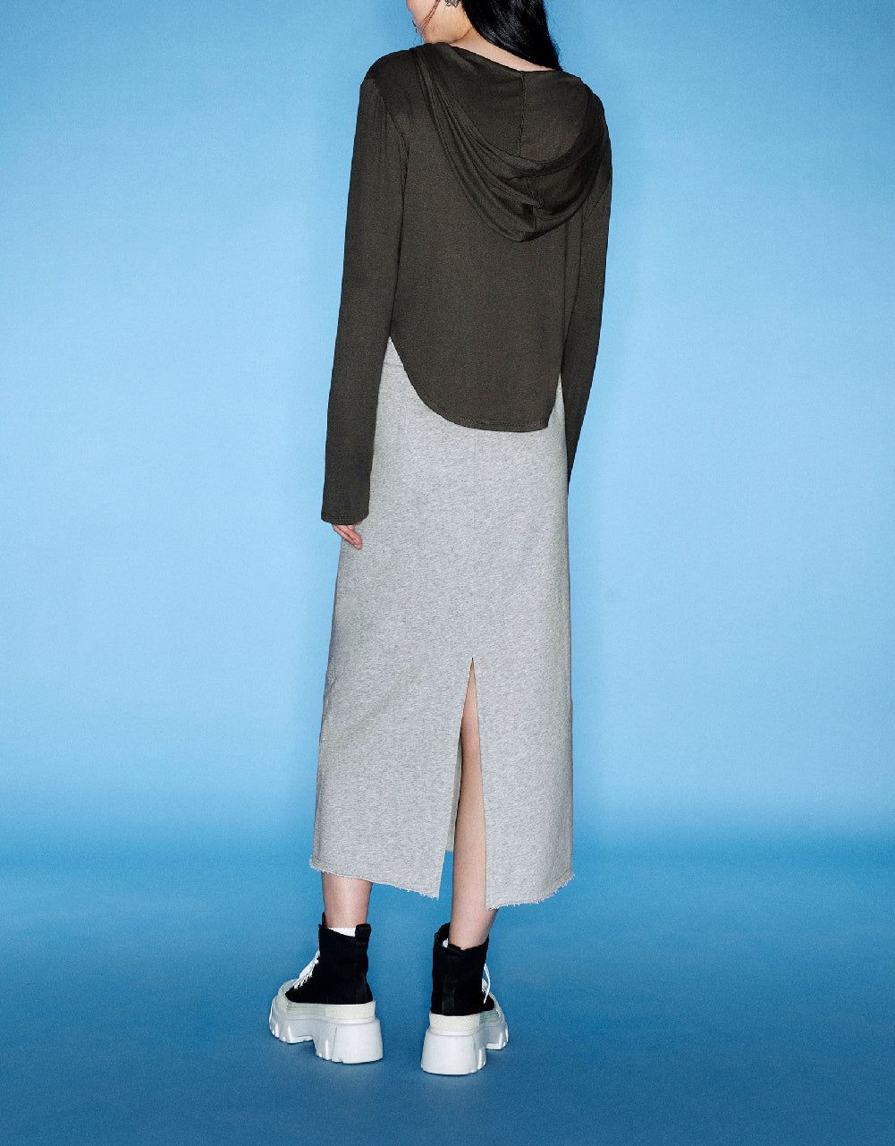 Elastic Waist Midi Knitted Straight Skirt sold by Urban Revivo product image thumbnail 5