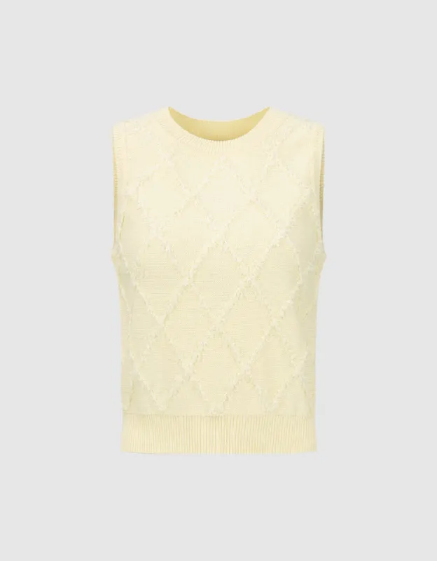 Crew Neck Knitted Tank Top sold by Urban Revivo