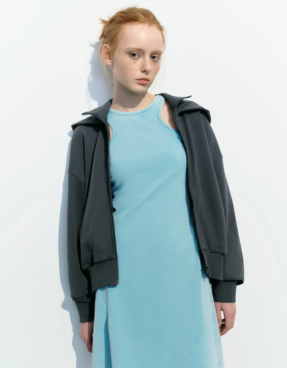 Zipper Front Hooded Knitted Jacket sold by Urban Revivo