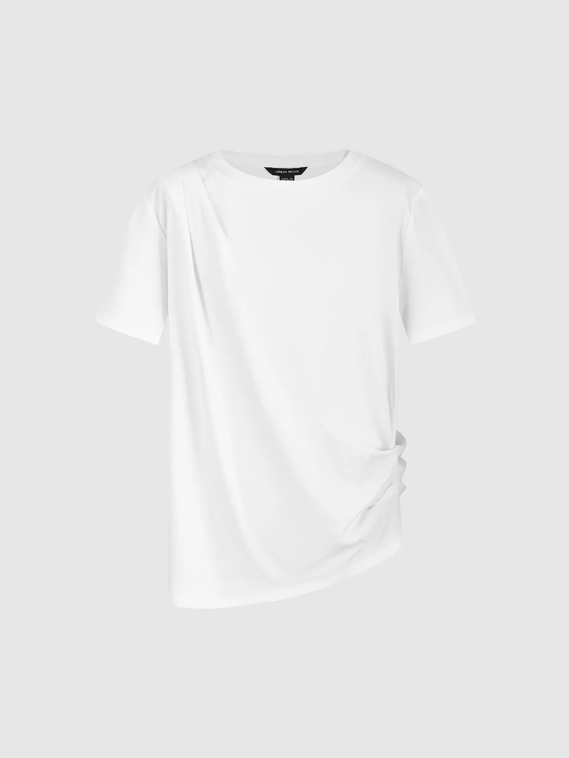 Crew Neck Straight T-Shirt sold by Urban Revivo