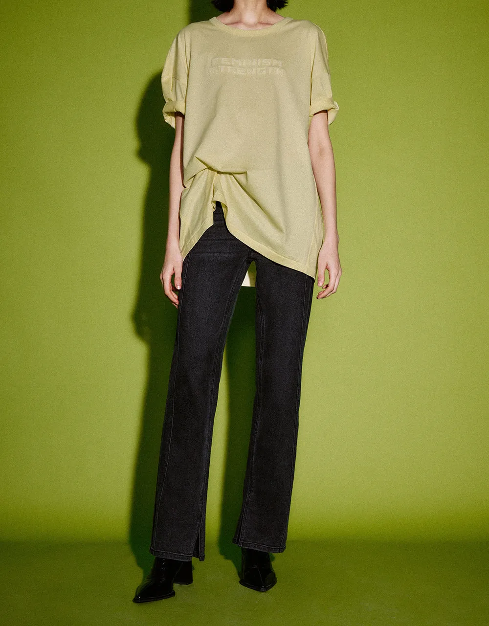 Split Hem Straight Jeans sold by Urban Revivo product image thumbnail 2