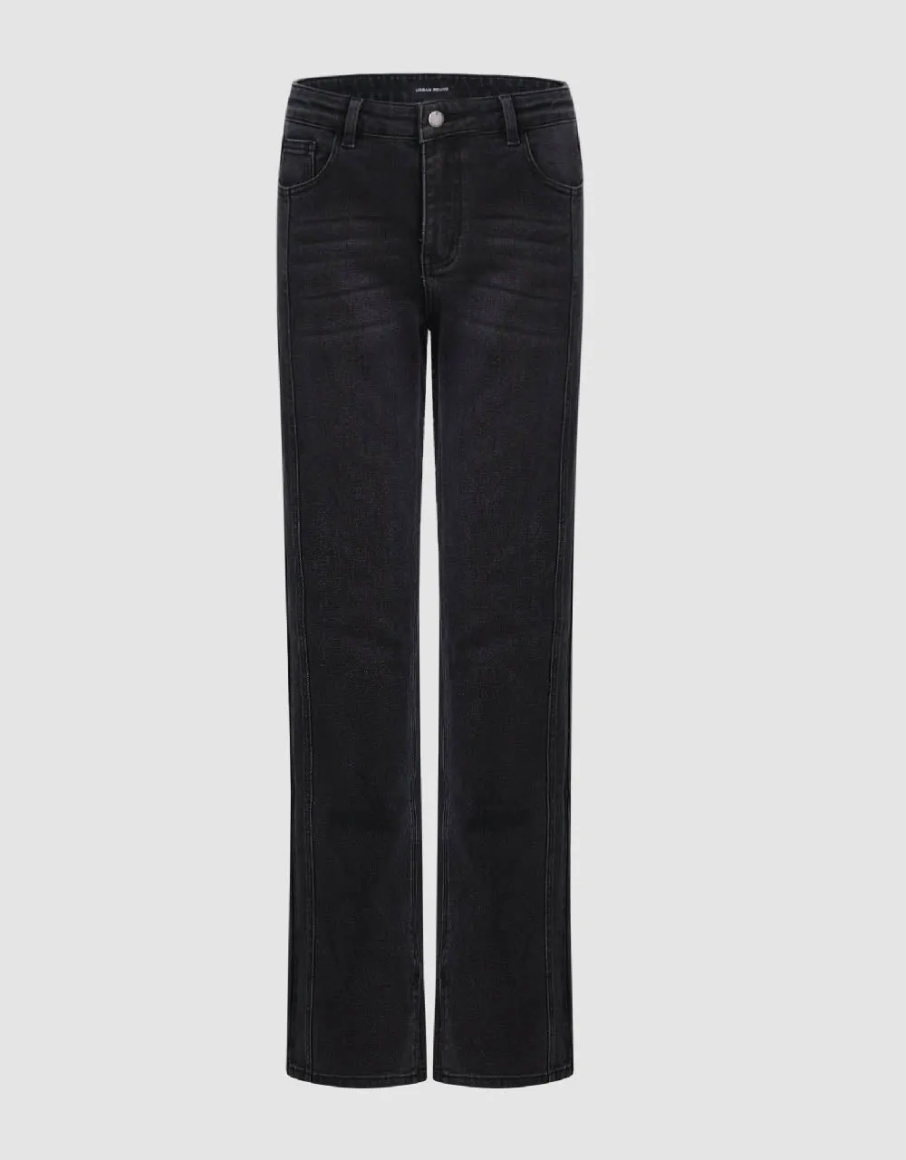 Split Hem Straight Jeans sold by Urban Revivo
