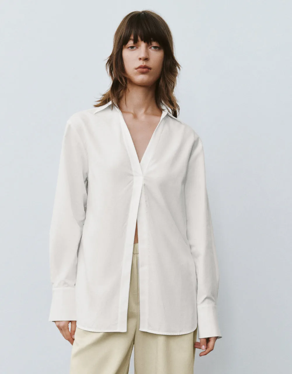 V-Neck Straight Blouse sold by Urban Revivo