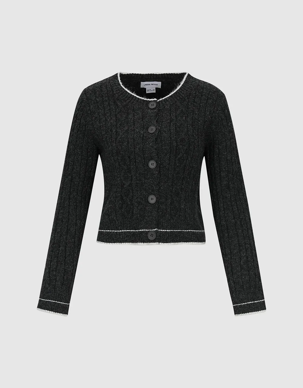Crew Neck Knitted Cardigan sold by Urban Revivo product image thumbnail 2