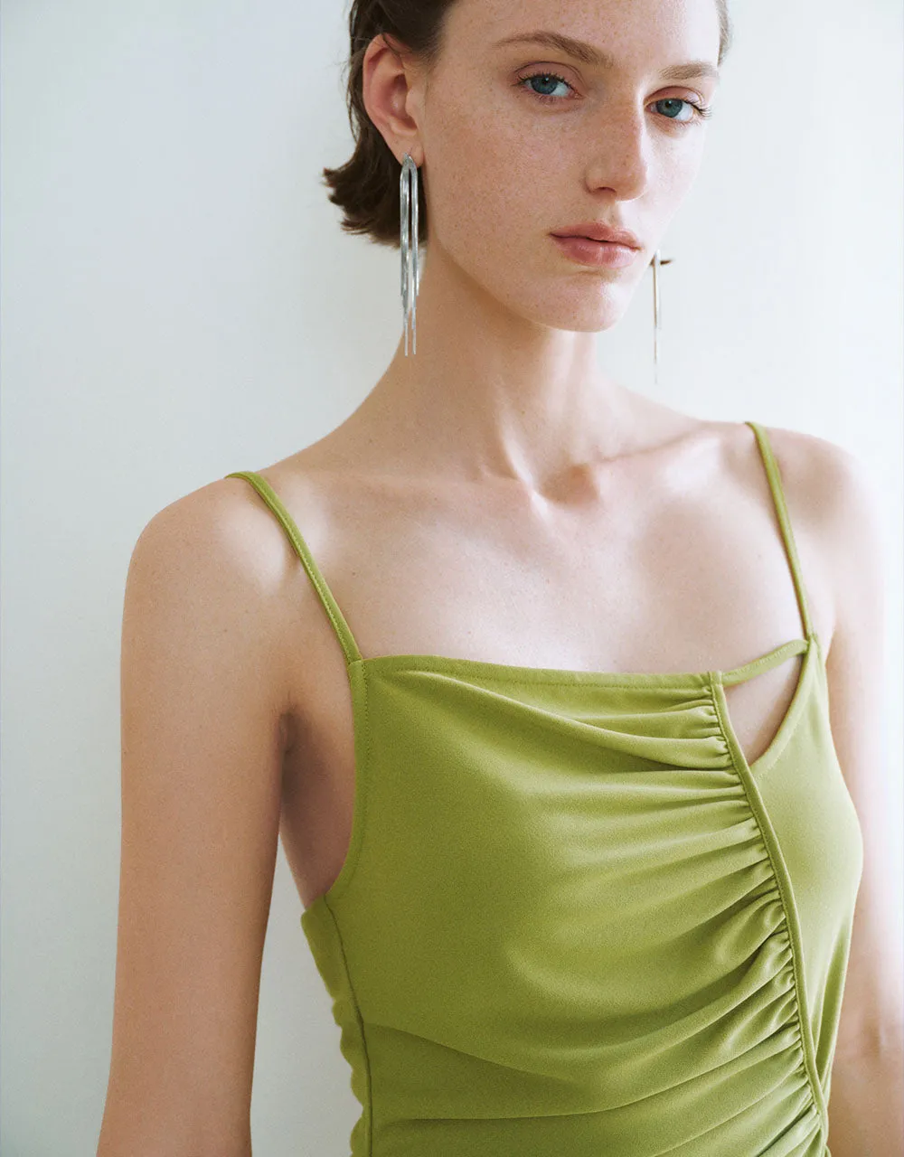 Cut-Out Ruched Skinny Cami Dress sold by Urban Revivo product image thumbnail 4