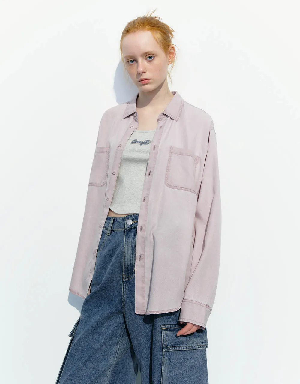 Button Up Loose Lapel Shirt sold by Urban Revivo product image thumbnail 3