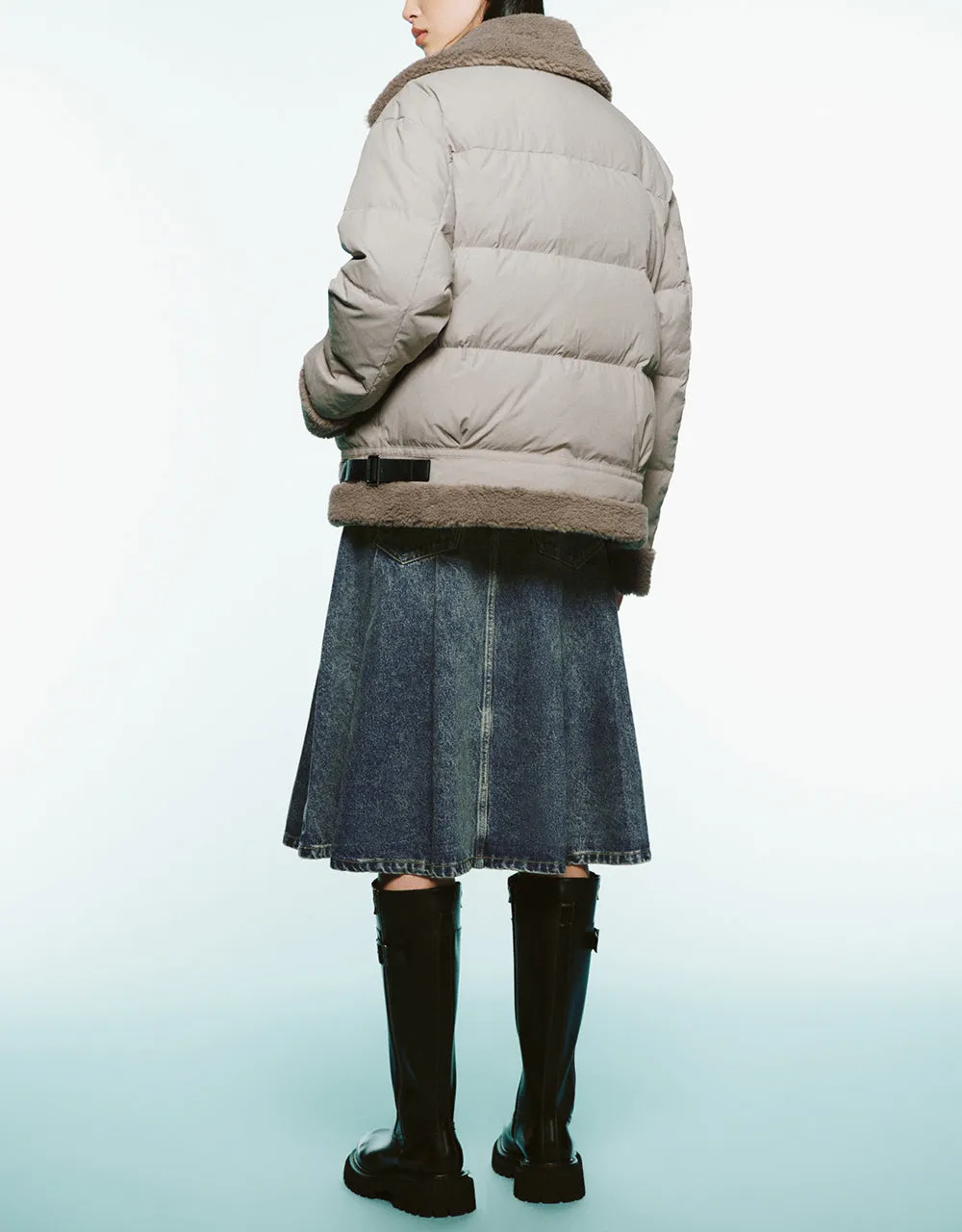 Zipper Front Furry Trim Down Jacket sold by Urban Revivo product image thumbnail 4