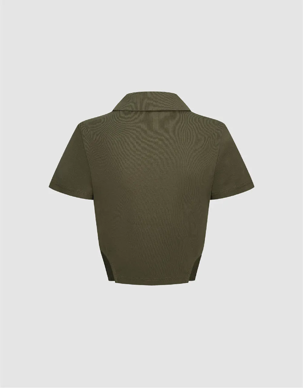 Zipper Front Skinny Knitted Shirt sold by Urban Revivo product image thumbnail 5