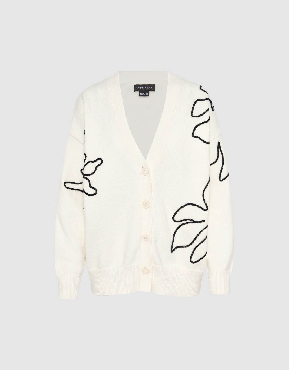 Printed V-Neck Knitted Cardigan sold by Urban Revivo product image thumbnail 2