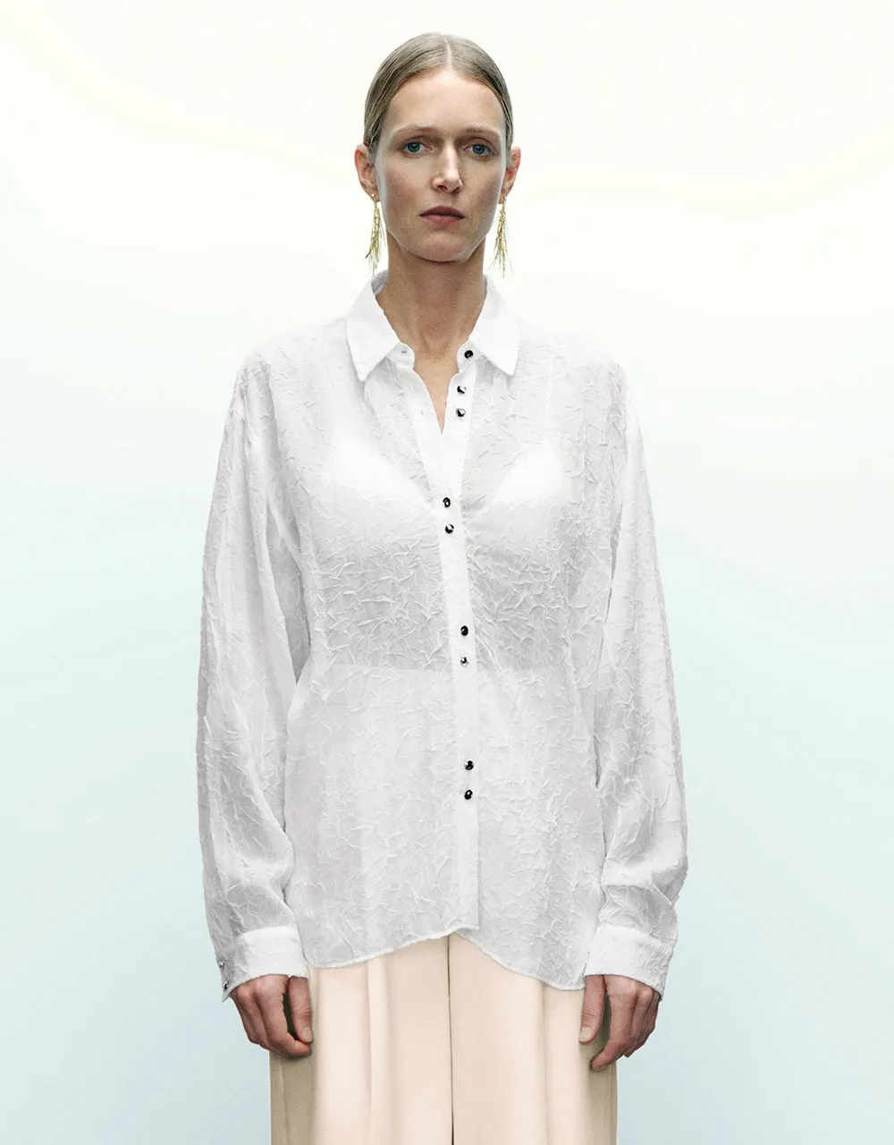 Textured Straight Shirt sold by Urban Revivo