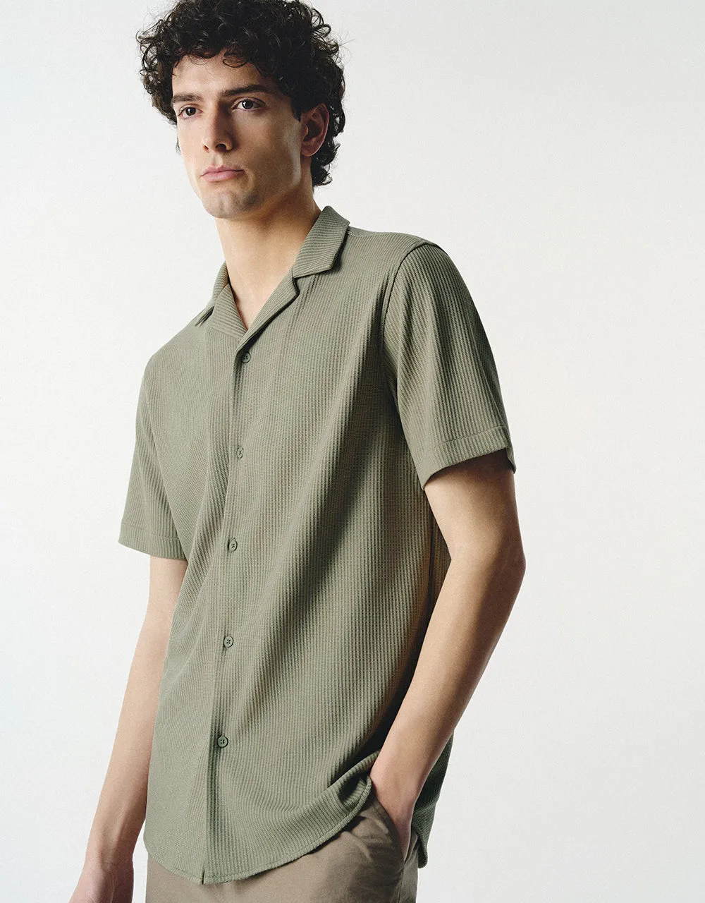 Button Up Knitted Shirt sold by Urban Revivo product image thumbnail 3