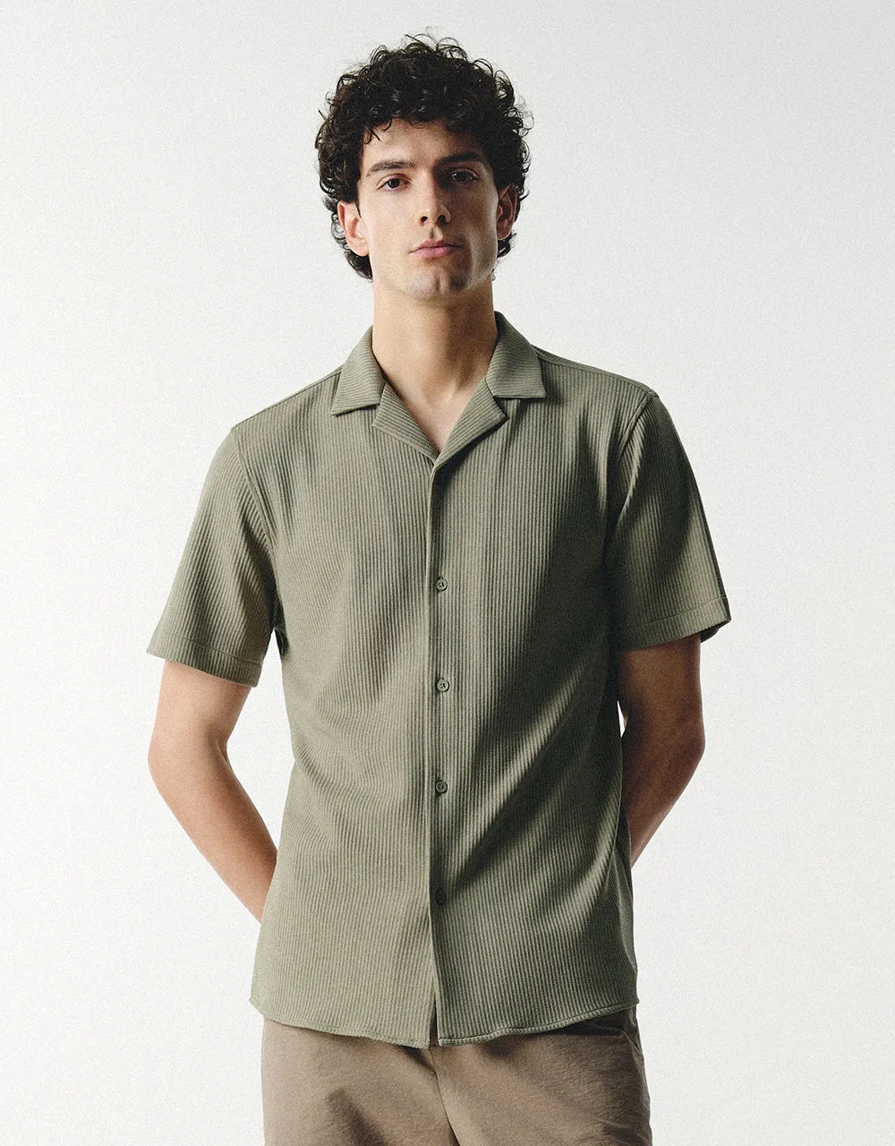 Button Up Knitted Shirt sold by Urban Revivo