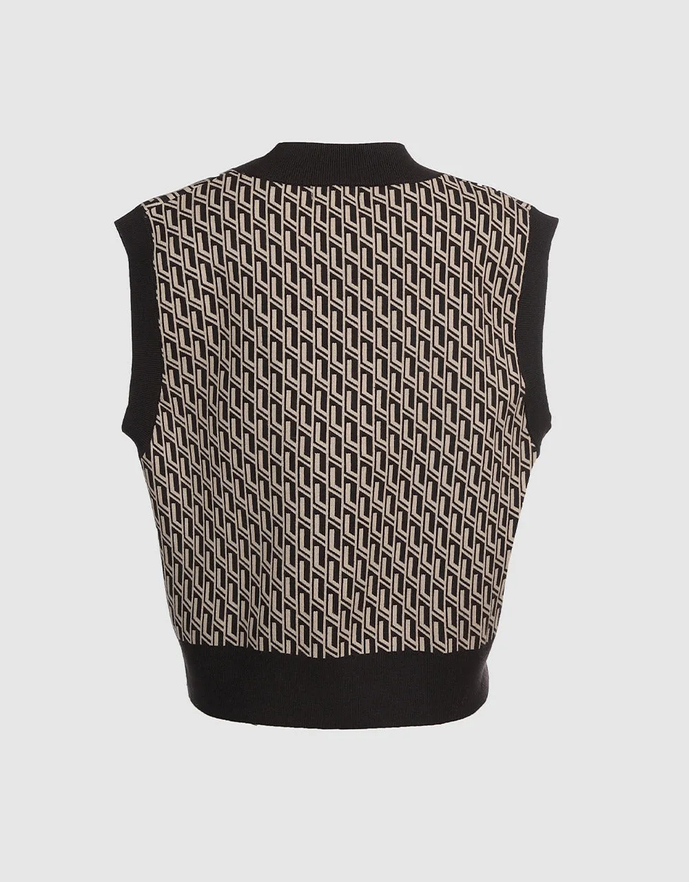 Geo Jacquard V Neck Sweater Vest sold by Urban Revivo product image thumbnail 4