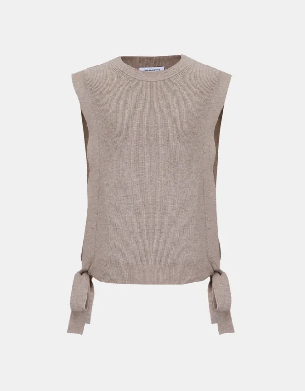Crew Neck Mid-Length Knitted Vest sold by Urban Revivo